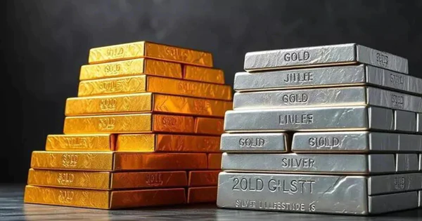 Vàng rơi gần 4%, bạc mất 6%, loạt cá mập mạnh tay "gom hàng"