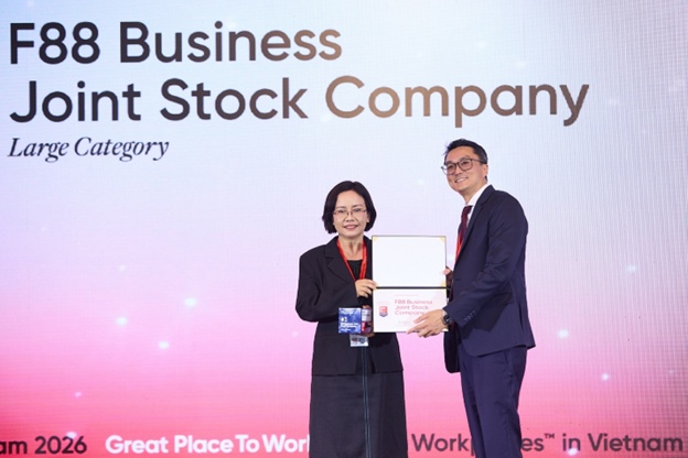 F88 đạt Top 3 nơi làm việc xuất sắc Việt Nam 2026: Dấu ấn từ chiến lược phát triển con người