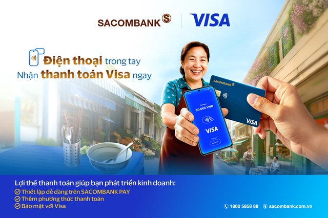 SACOMBANK triển khai tính năng “Chấp nhận thanh toán thẻ Visa” - Nhận thanh toán ngay trên ứng dụng SACOMBANK PAY