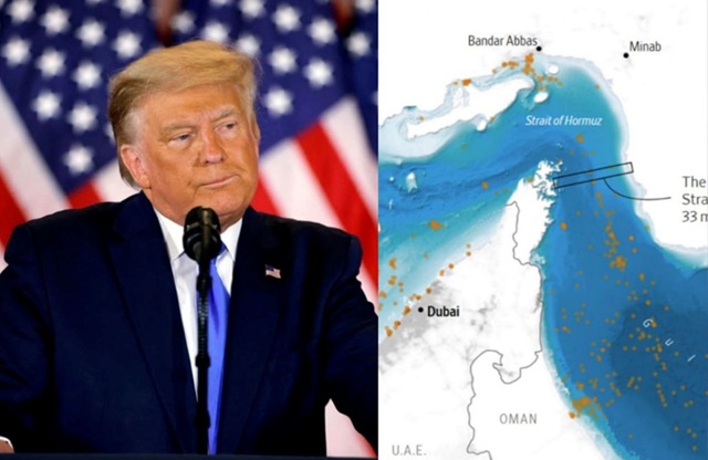 Ông Trump dọa thu phí đối với tàu thuyền đi qua eo biển Hormuz