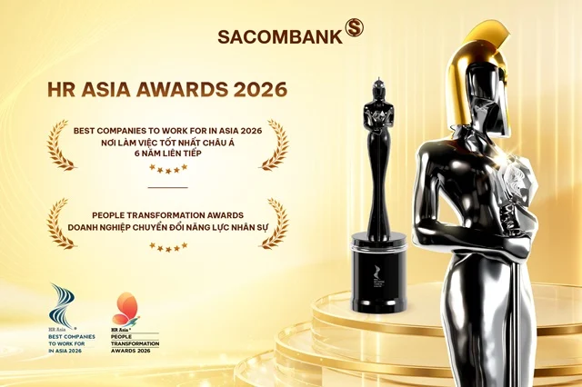 SACOMBANK 6 năm liên tiếp được vinh danh là "Nơi làm việc tốt nhất châu Á"