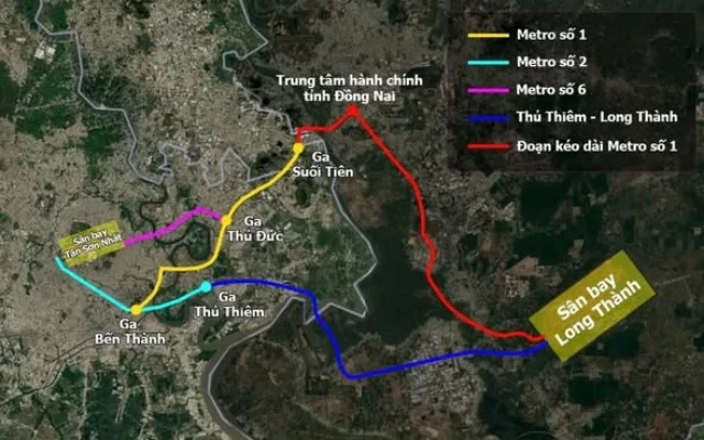 Đề xuất đầu tư tuyến Metro Bến Thành – Suối Tiên kéo dài đến sân bay Long Thành theo hình thức công trình cấp bách